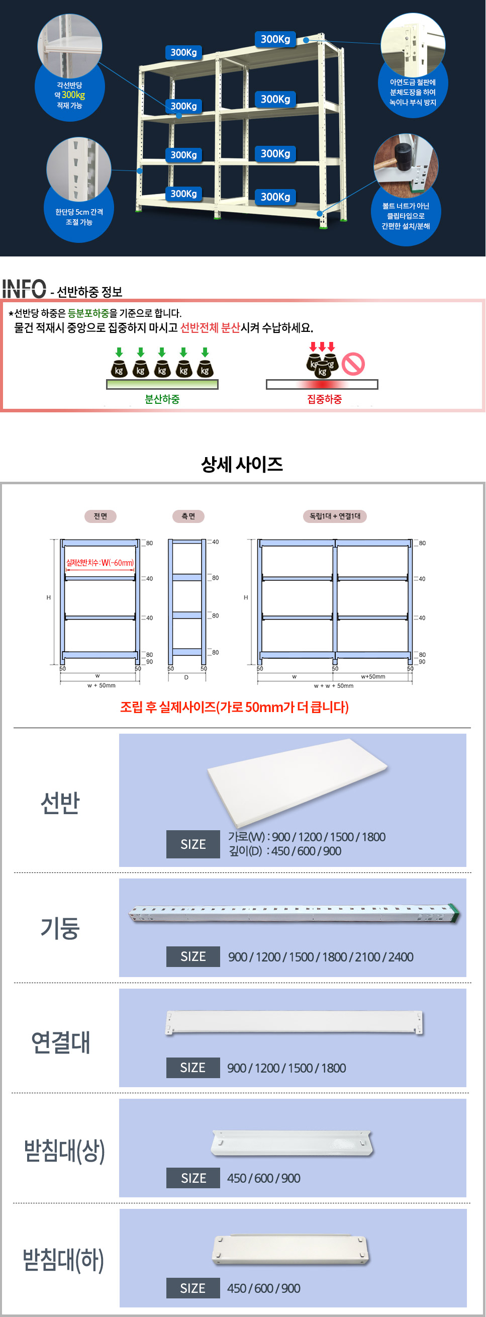 중량랙 상세정보